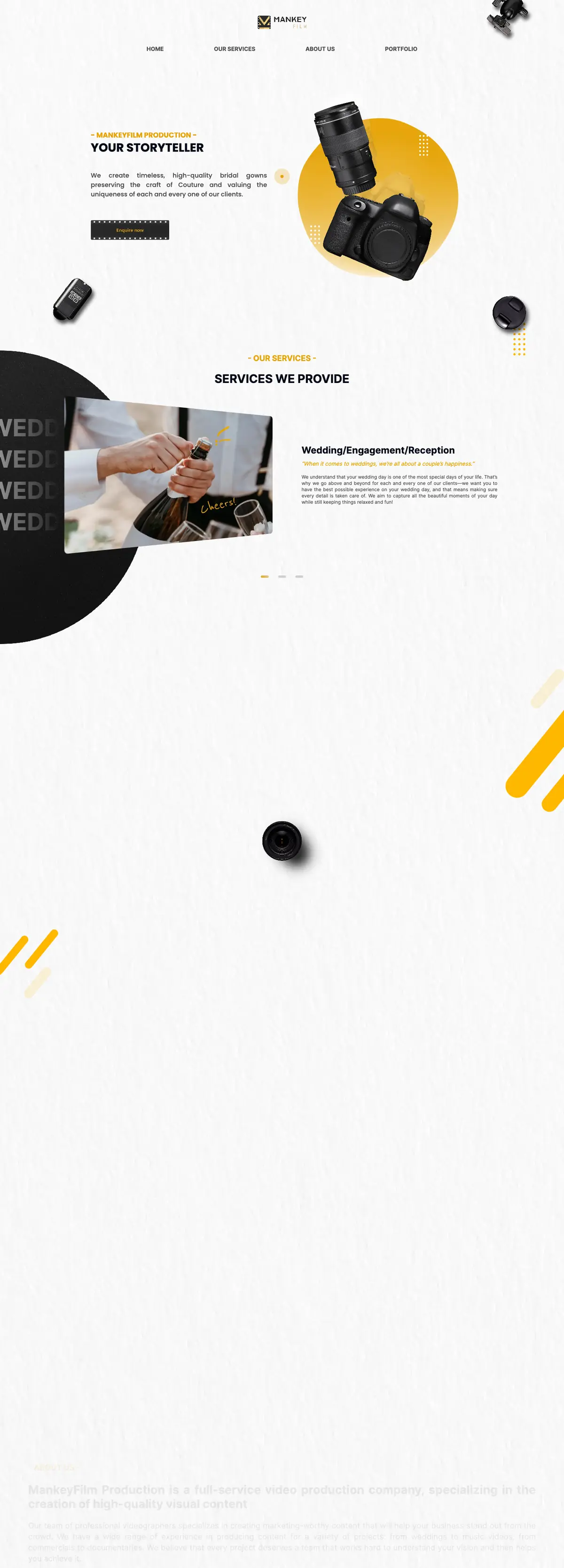 Mankey Film website, captured from the live site